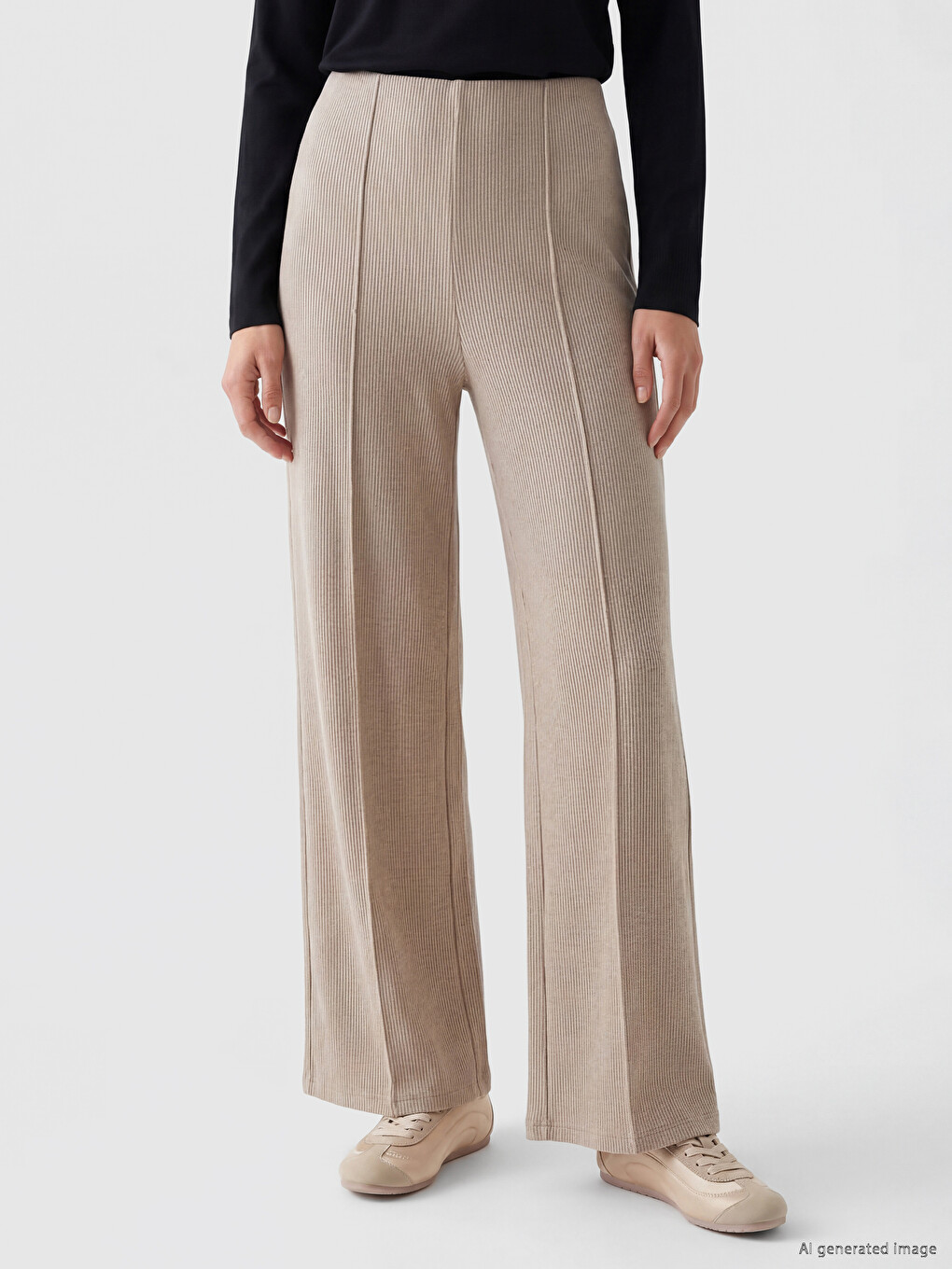 Pantalon De Survêtement Beige Femme-1