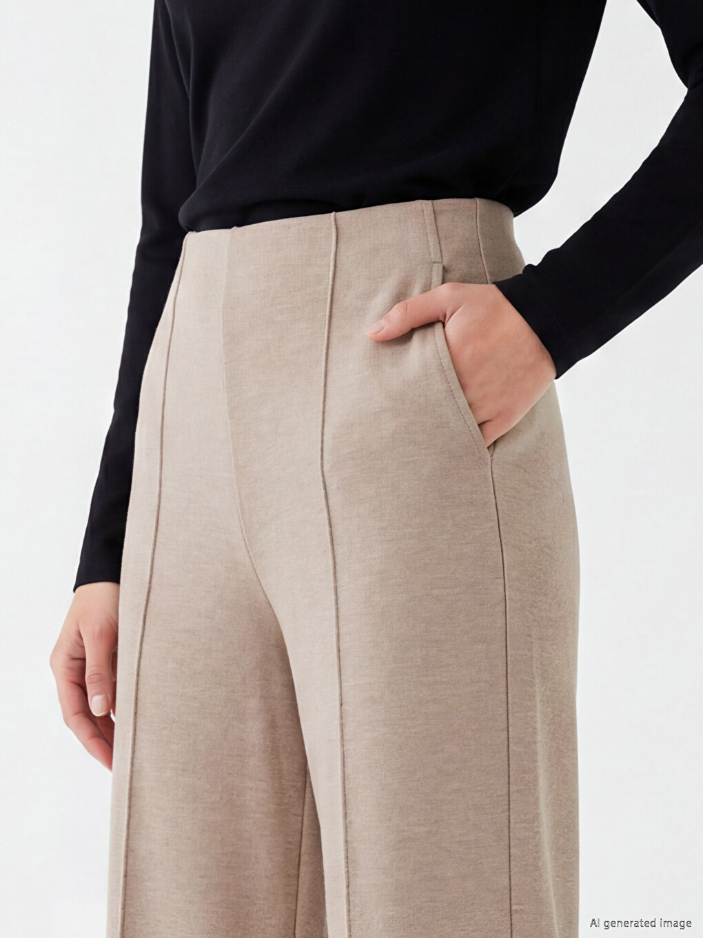 Pantalon De Survêtement Beige Femme-2