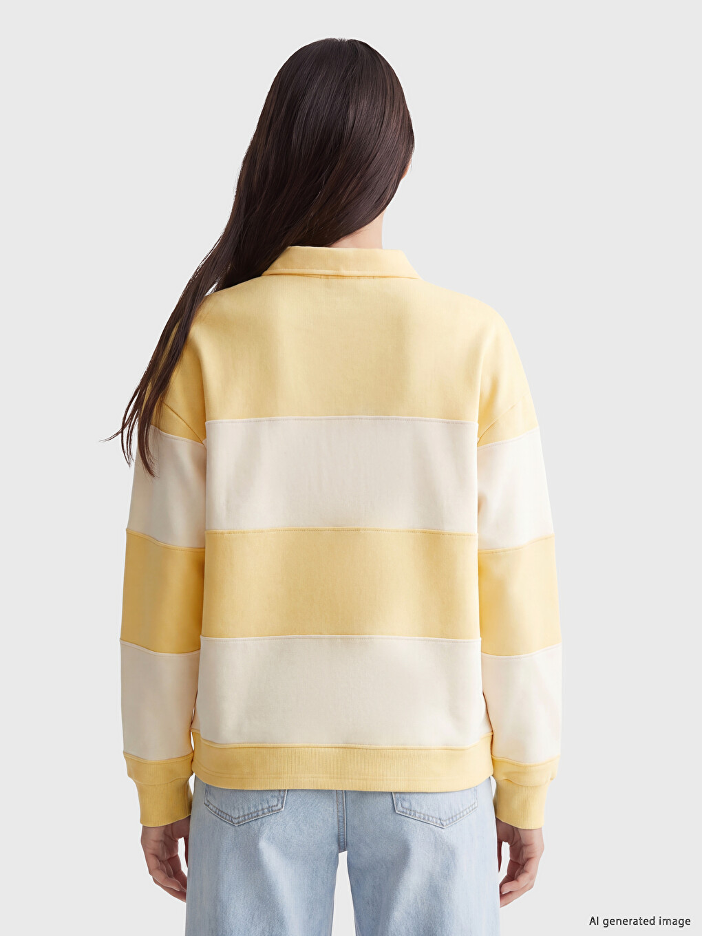 Polo Collar Embroidered Women's Relax Fit Sweatshirt-3