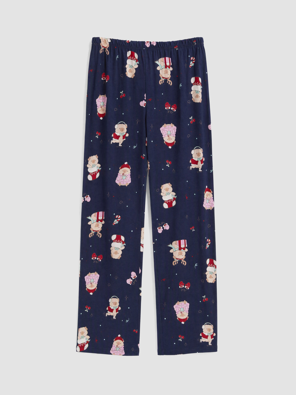 Lacivert Yeni Yıl Temalı Pijama Altı