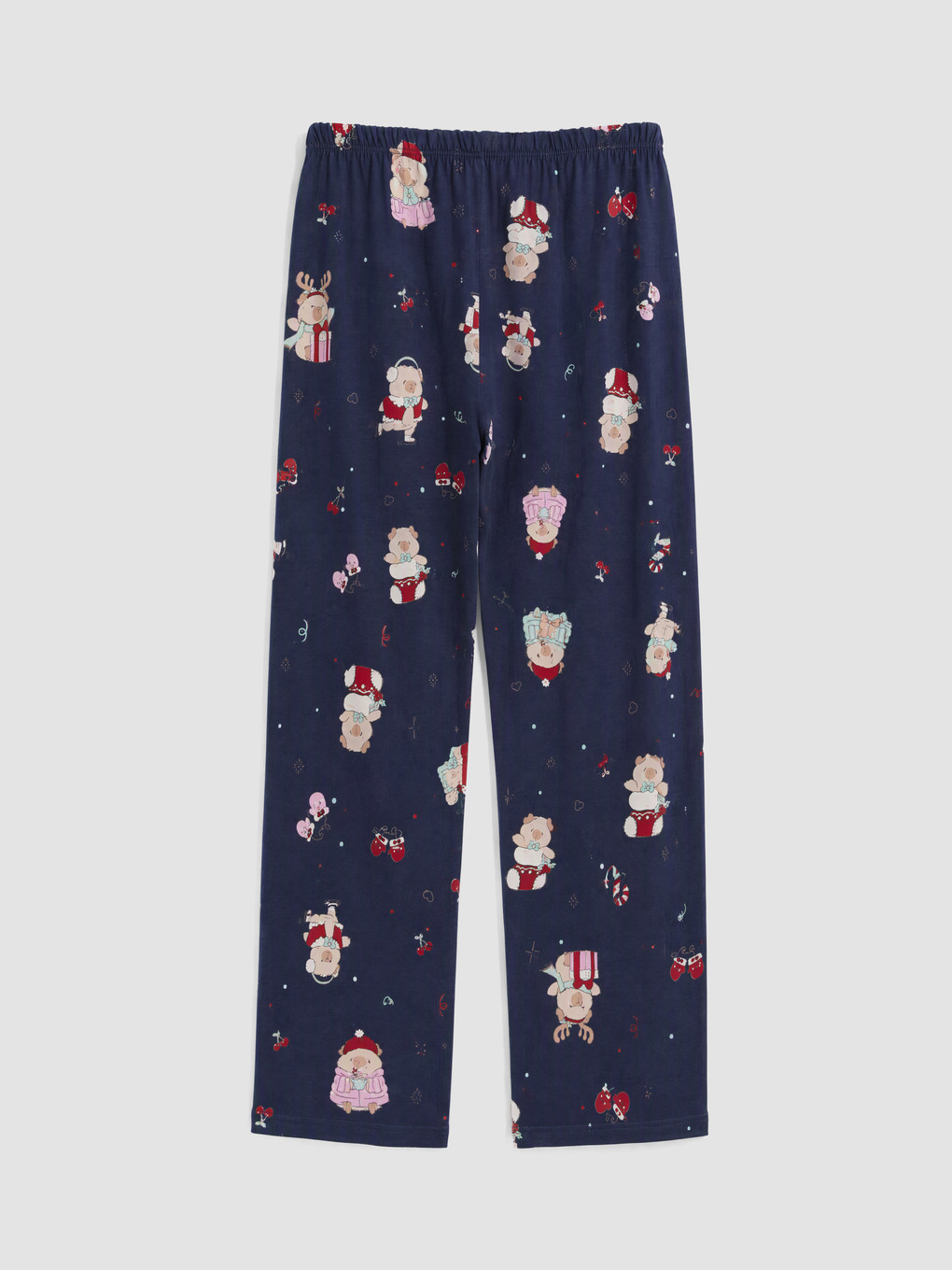 Lacivert Yeni Yıl Temalı Pijama Altı-1
