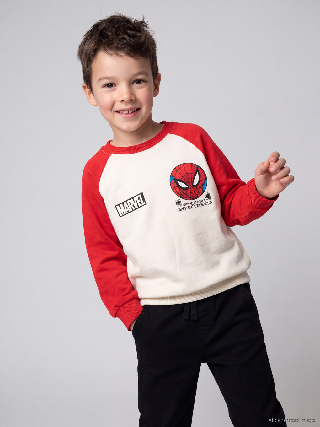 Spider-man Printed Boys' Thick Sweatshirt-1