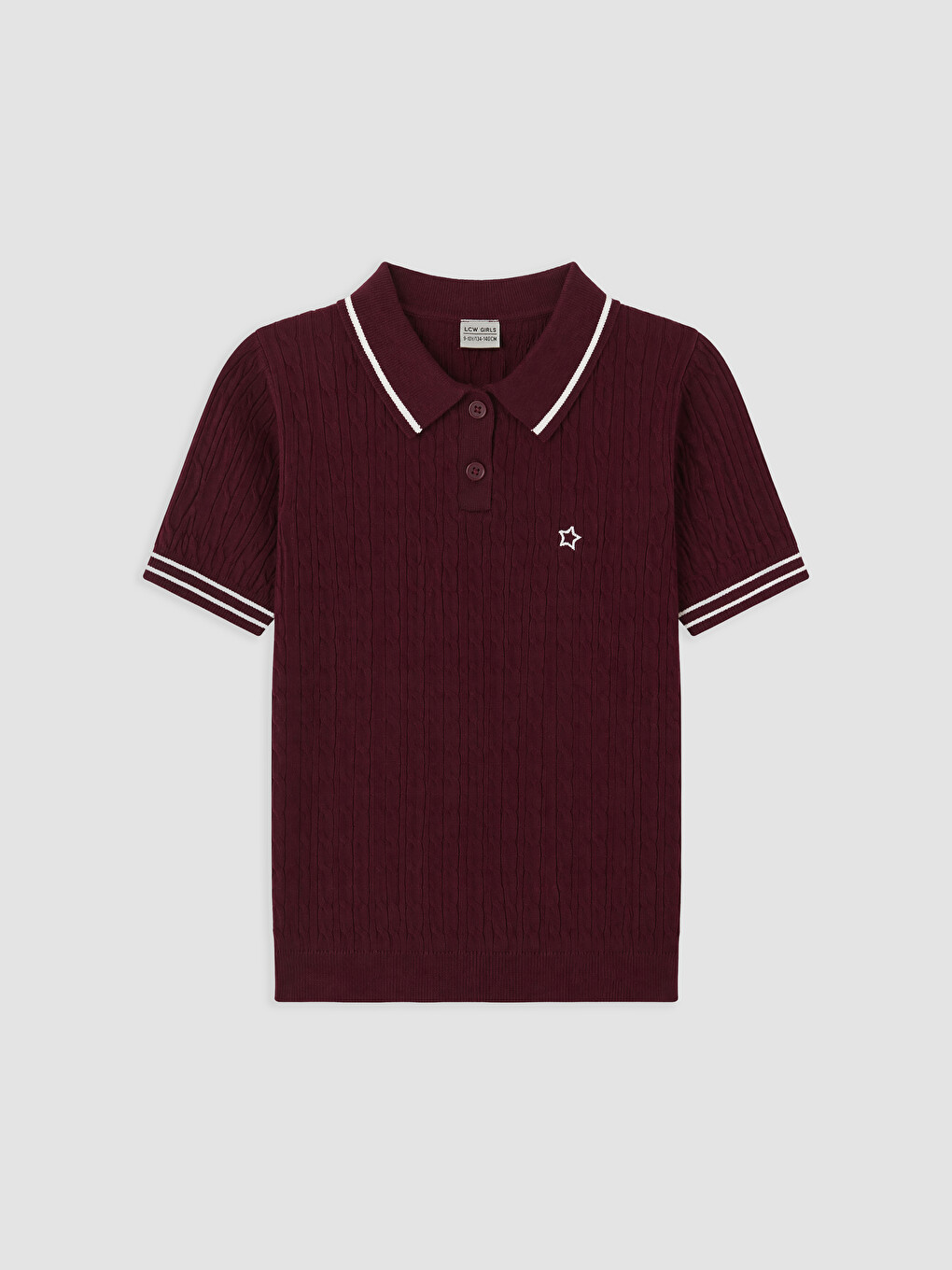 Short Sleeve Polo Collar Girls' Knitwear Sweater