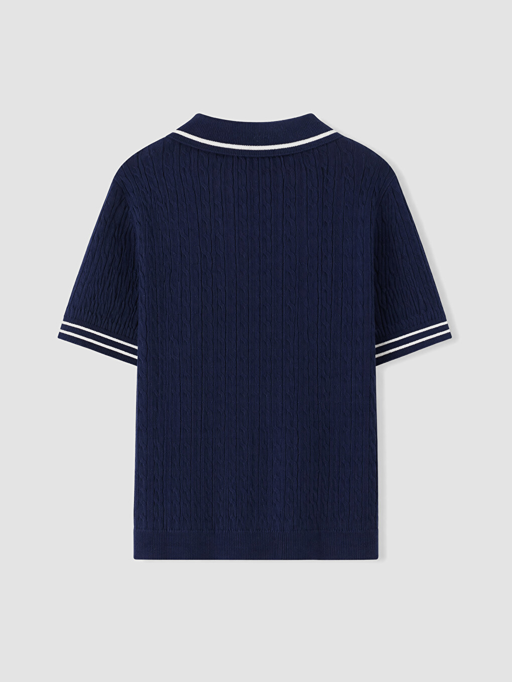 Star Embroidered Polo Collar Girls' Knitwear Sweater-2
