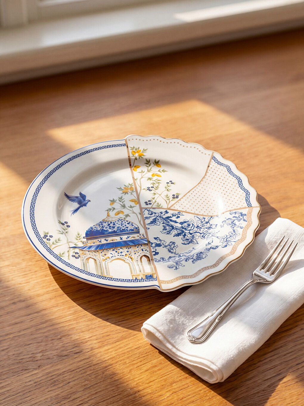 Mixed Patterned Oval Plate