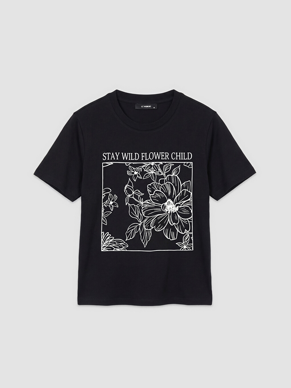 Crew Neck Printed Women's T-shirt-5