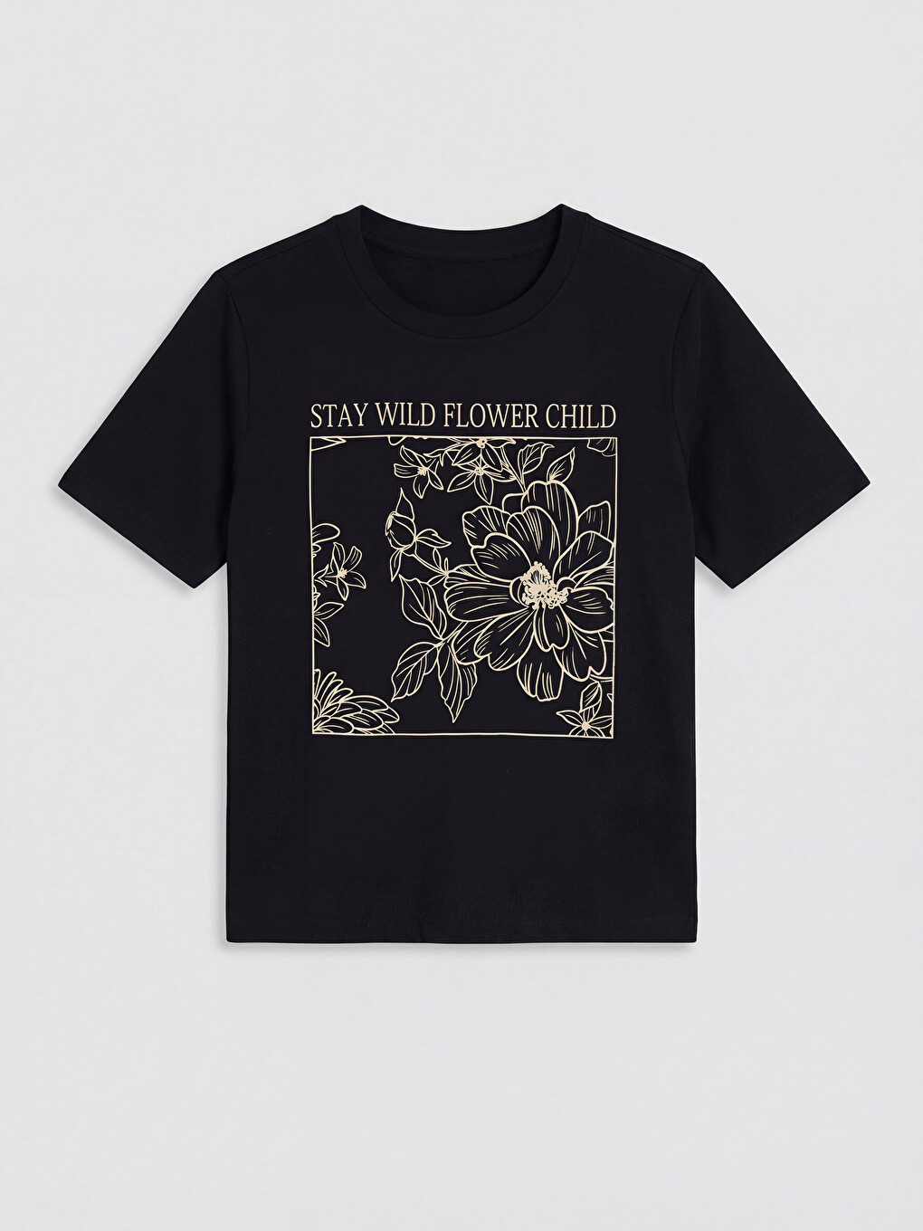Crew Neck Printed Women's T-shirt-4
