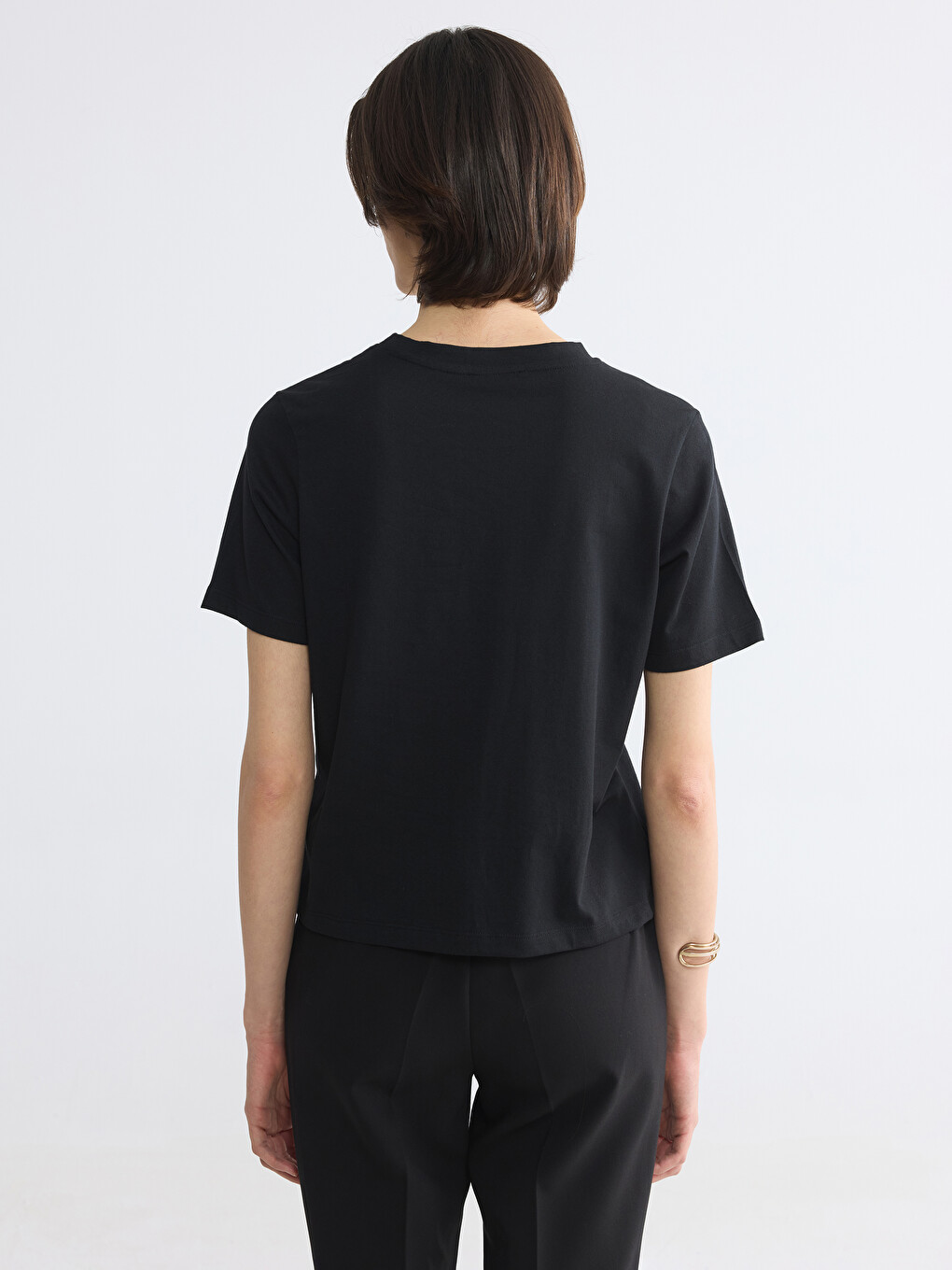 Crew Neck Printed Women's T-shirt-3