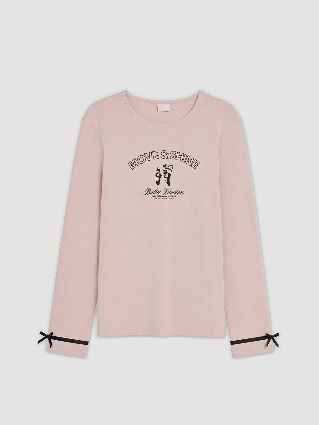 Printed Bow Detailed Girls' T-shirt