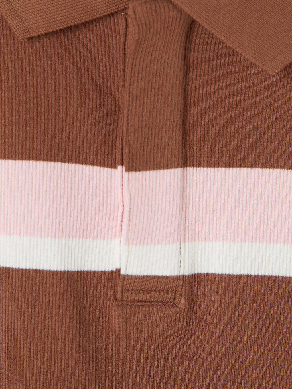 Tricou Vărgat Guler Polo Fete-2