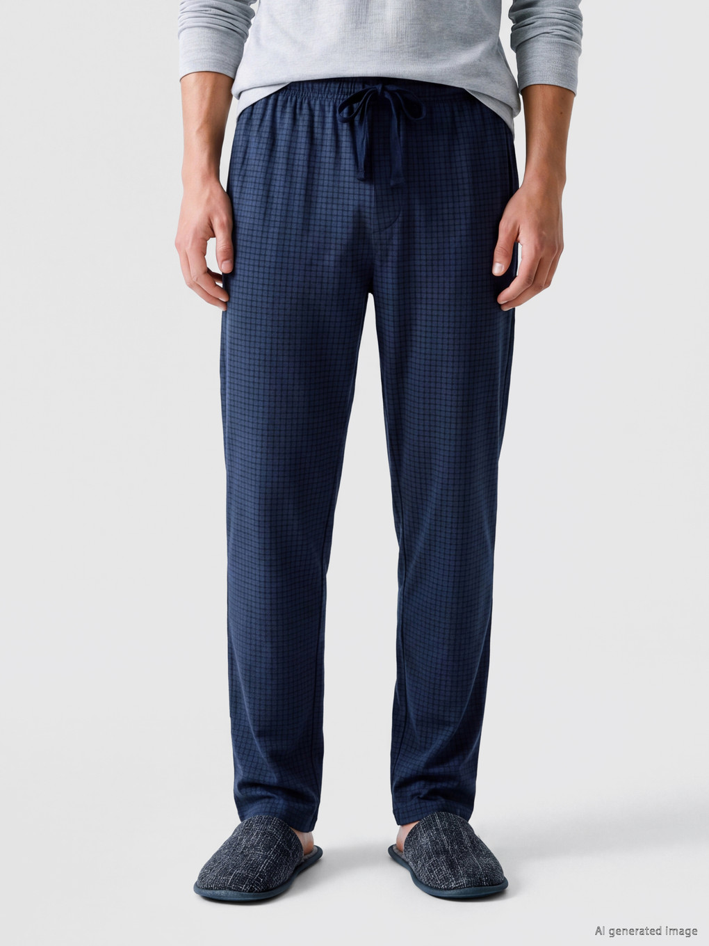 Lacivert Regular Fit Erkek Pijama Alt-1
