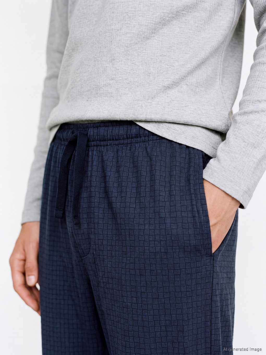 Lacivert Regular Fit Erkek Pijama Alt-2