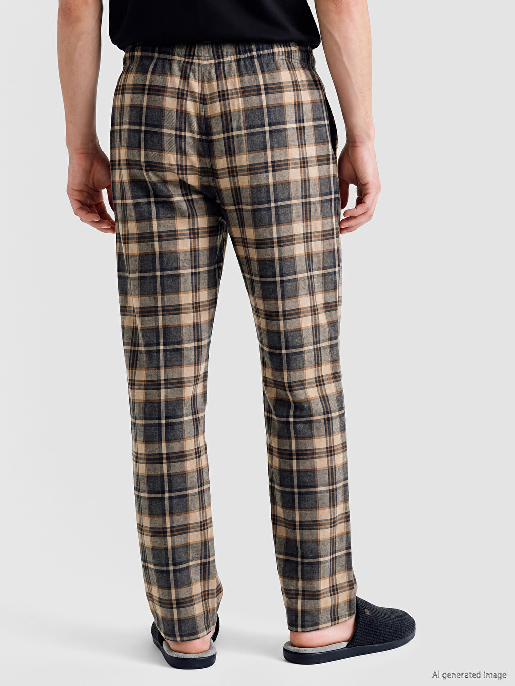 Gri Ekose Erkek Pijama Alt-3
