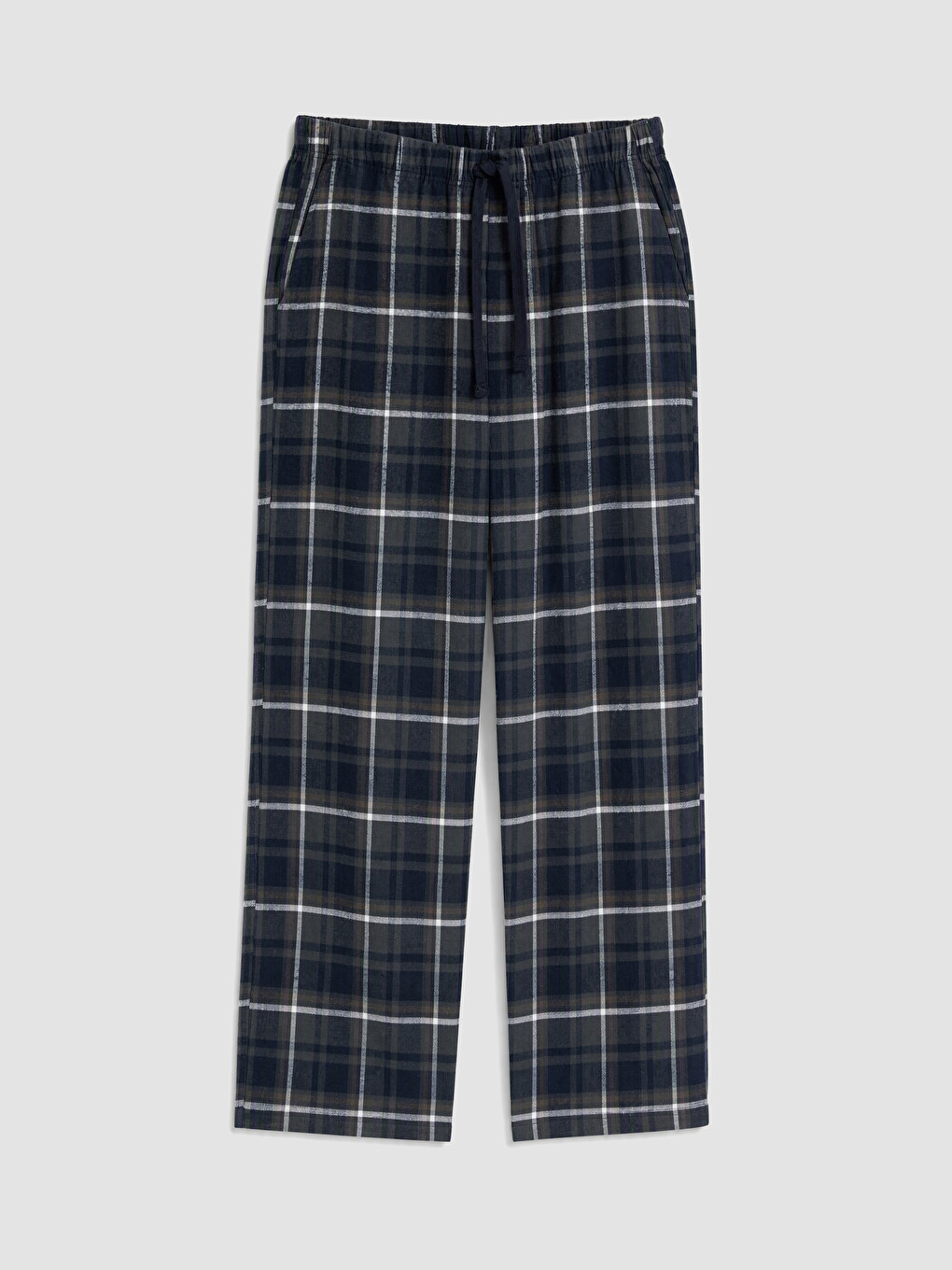 Lacivert Regular Fit Ekose Erkek Pijama Alt-4