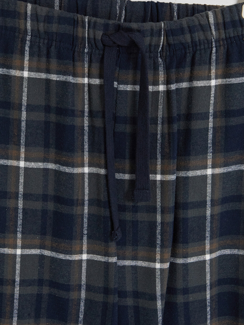 Lacivert Regular Fit Ekose Erkek Pijama Alt-5