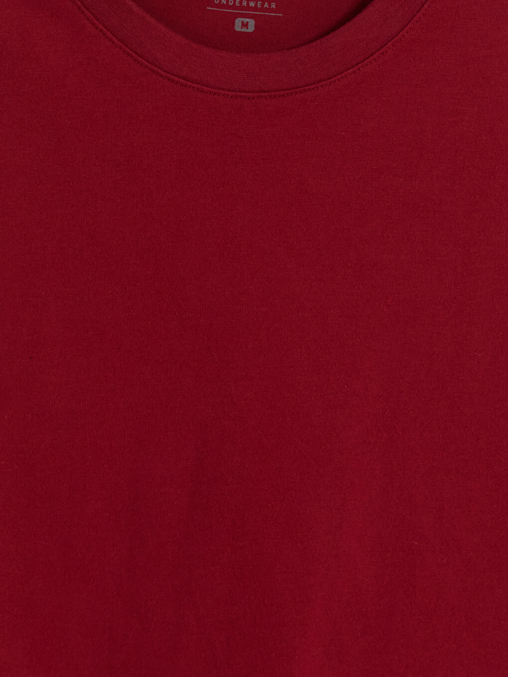 Bordo Bisiklet Yaka Uzun Kollu Erkek Pijama Üst-4