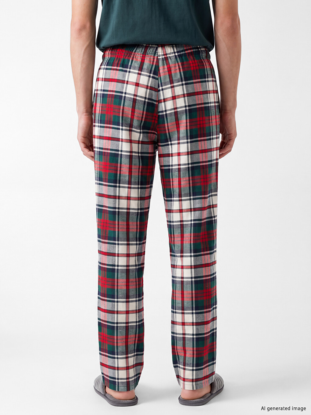 Regular Fit Plaid Men's Pyjamas Bottom-3