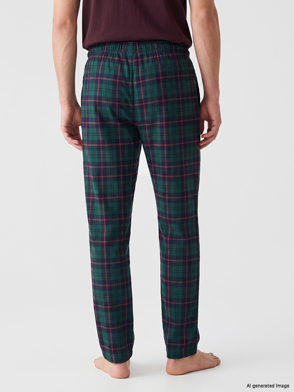 Man Green Pyjama Bottoms-3