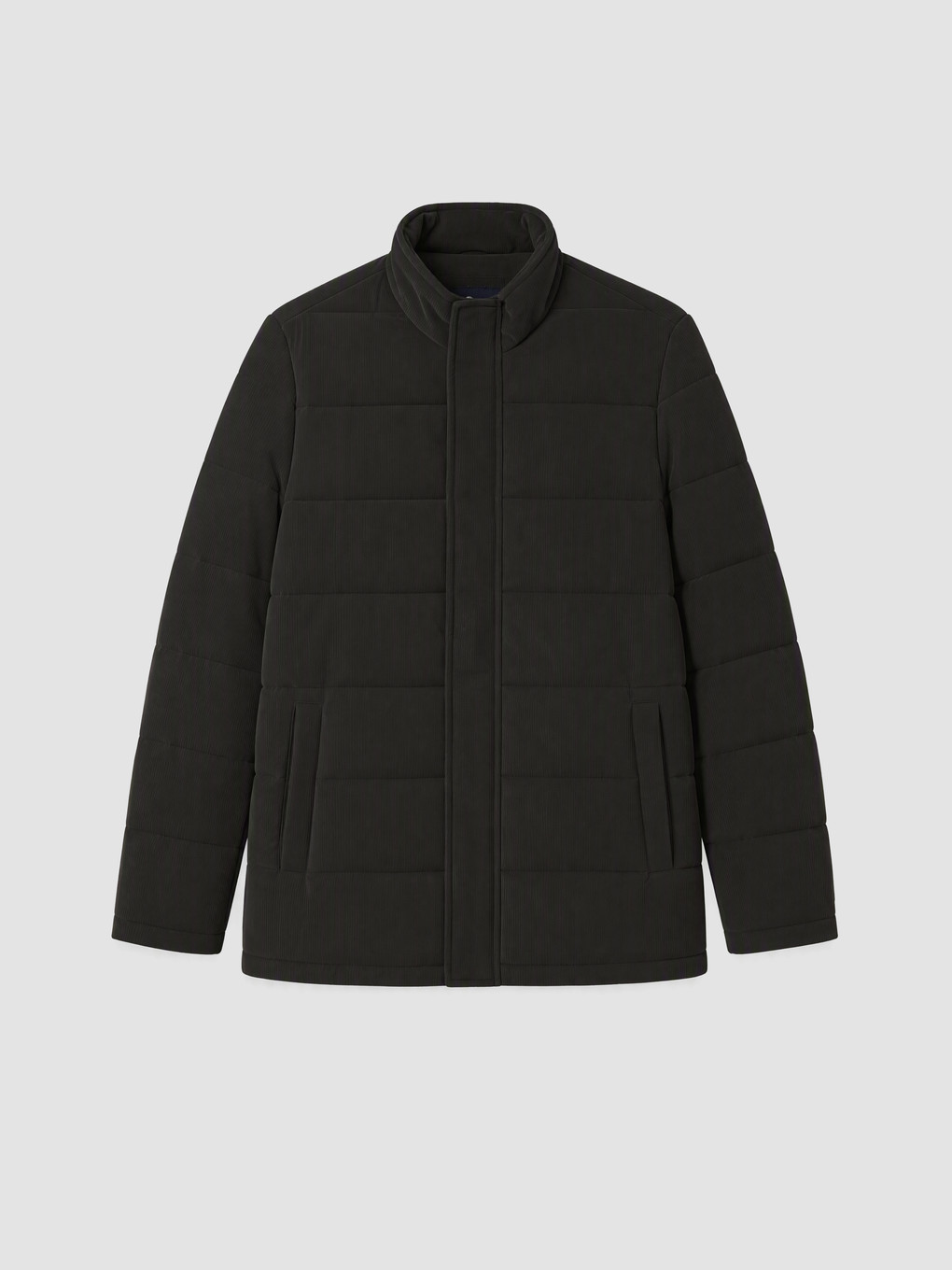 Haki Regular Fit Dik Yaka Erkek Deri Görünümlü Mont-3
