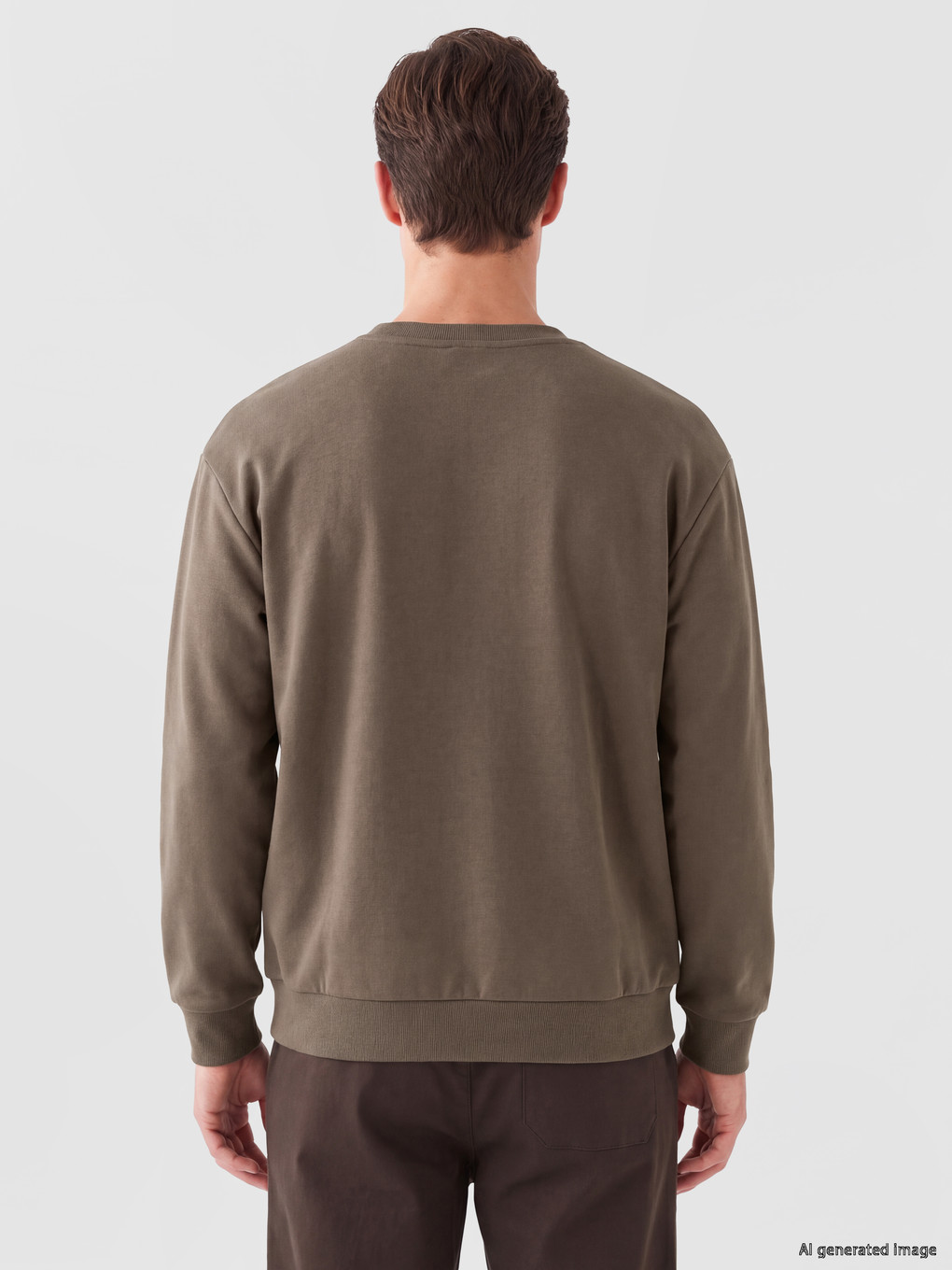Crew Neck Men's Thick Sweatshirt-3