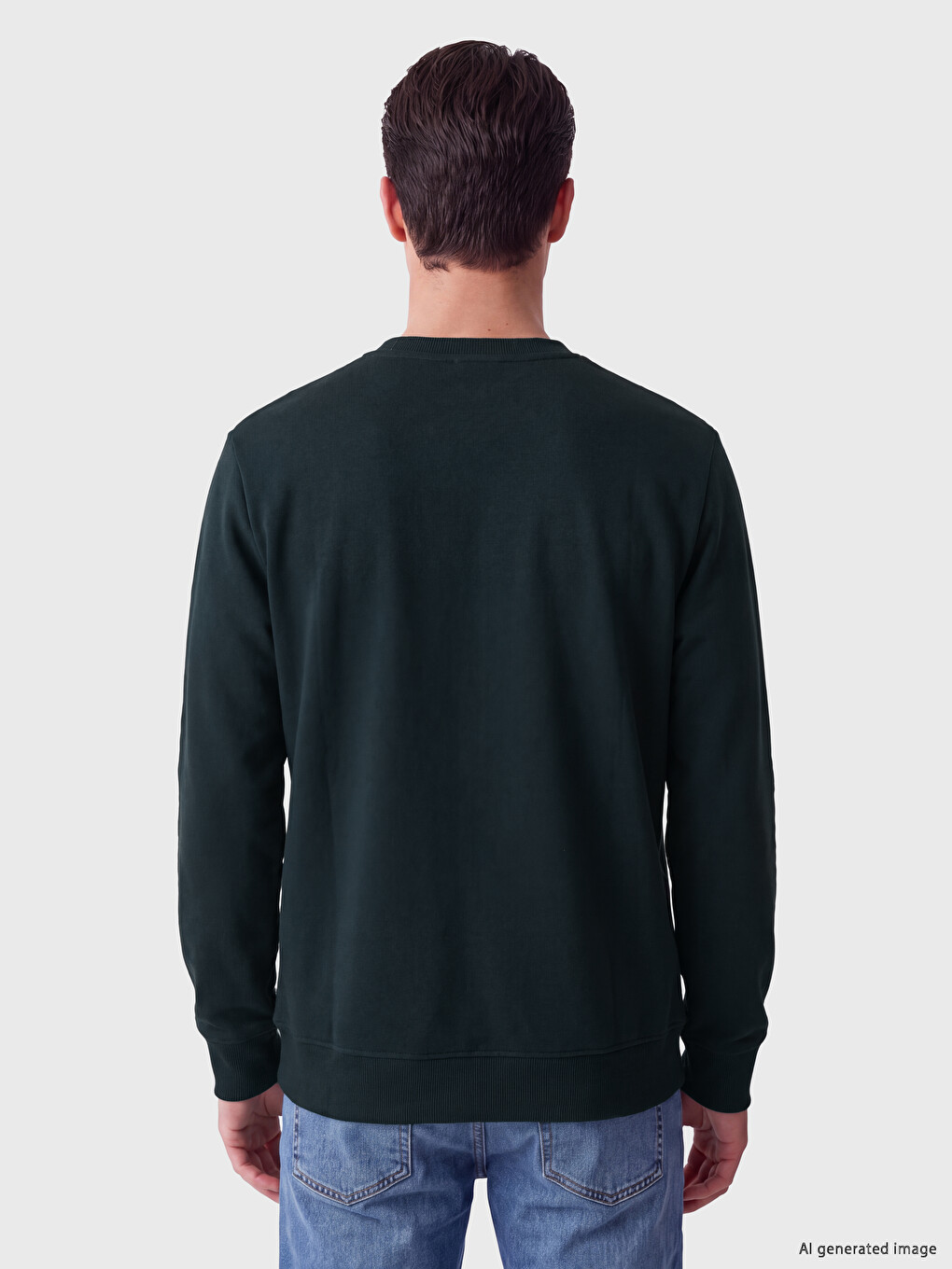 Crew Neck Men's Thick Sweatshirt-3