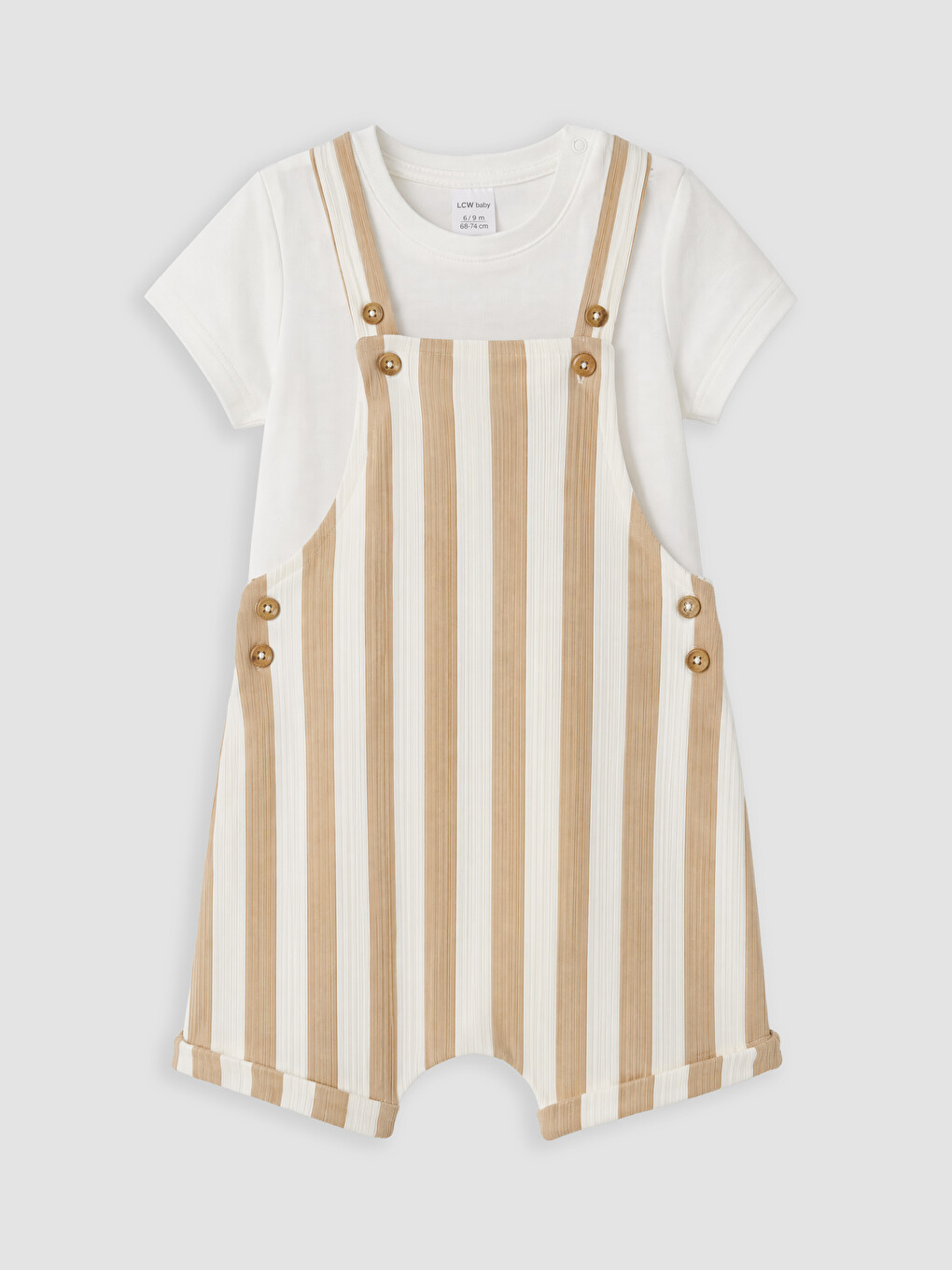 Baby Boy Beige Dungarees