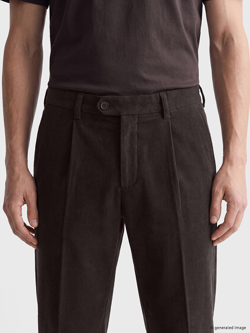 Standard Fit Textured Men's Pleated Trousers-2