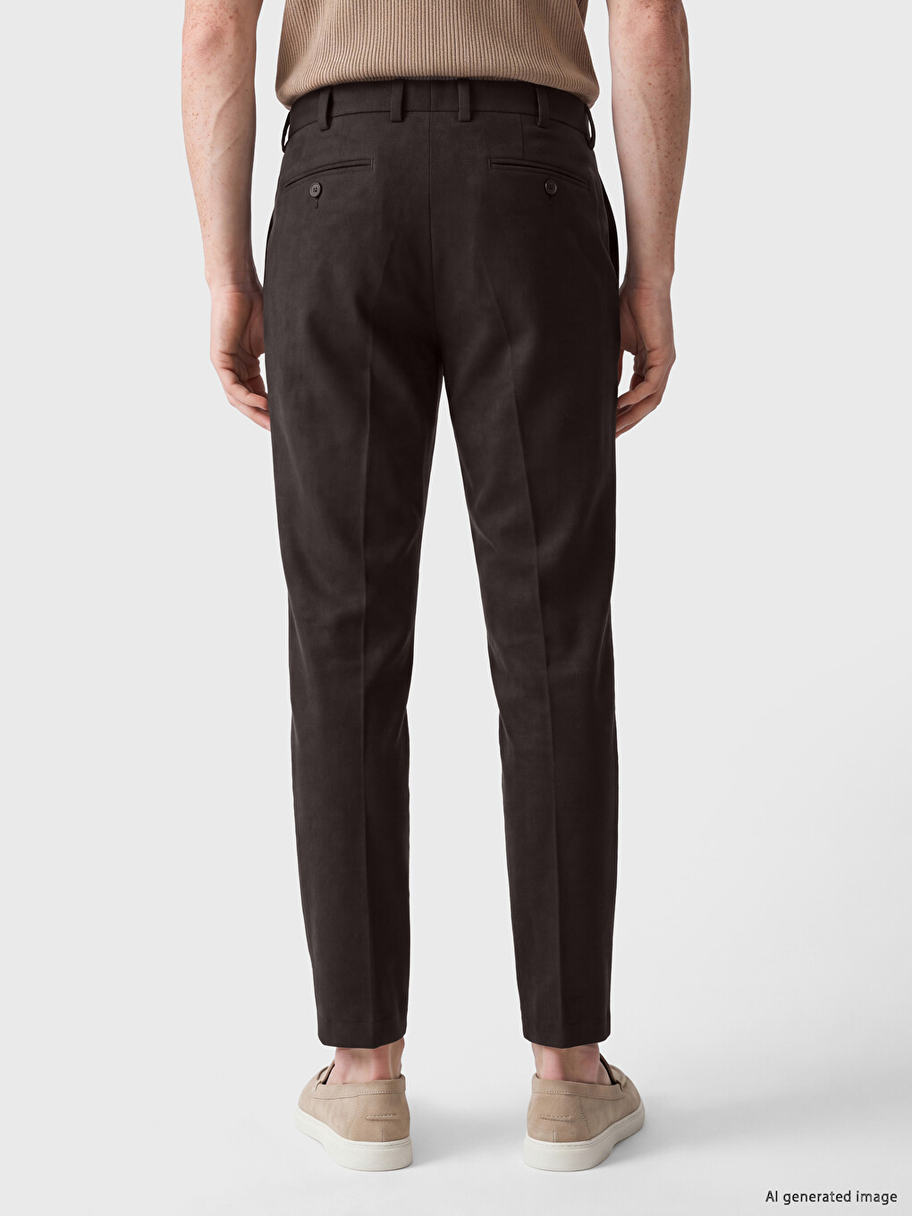 Standard Fit Textured Men's Pleated Trousers-3
