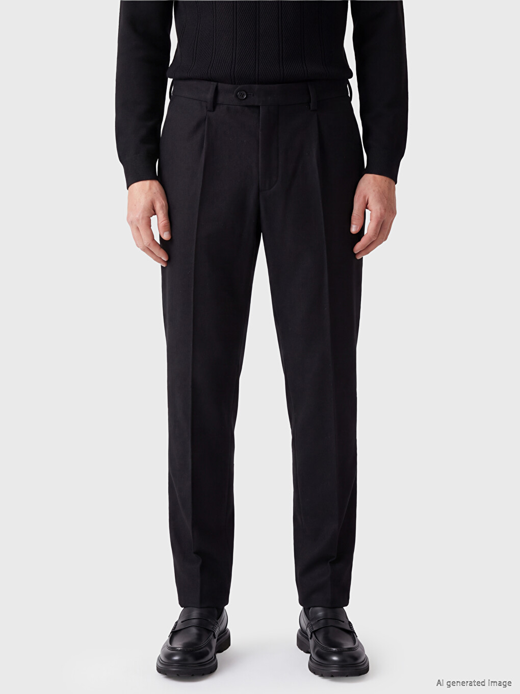 Standard Fit Men's Pleated Trousers-1