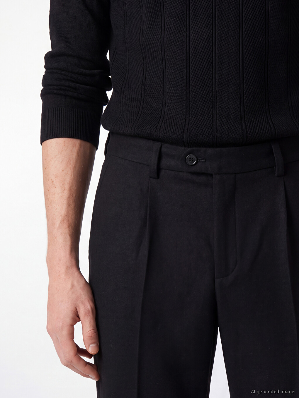 Standard Fit Men's Pleated Trousers-2