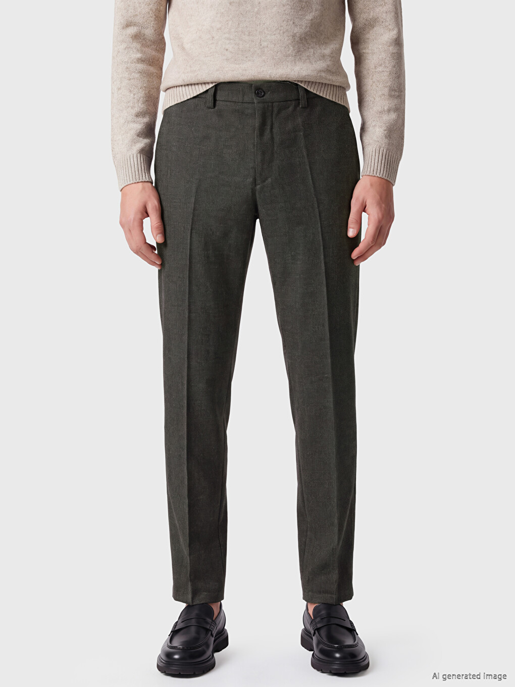Standard Fit Polyviscose Men's Trousers-1