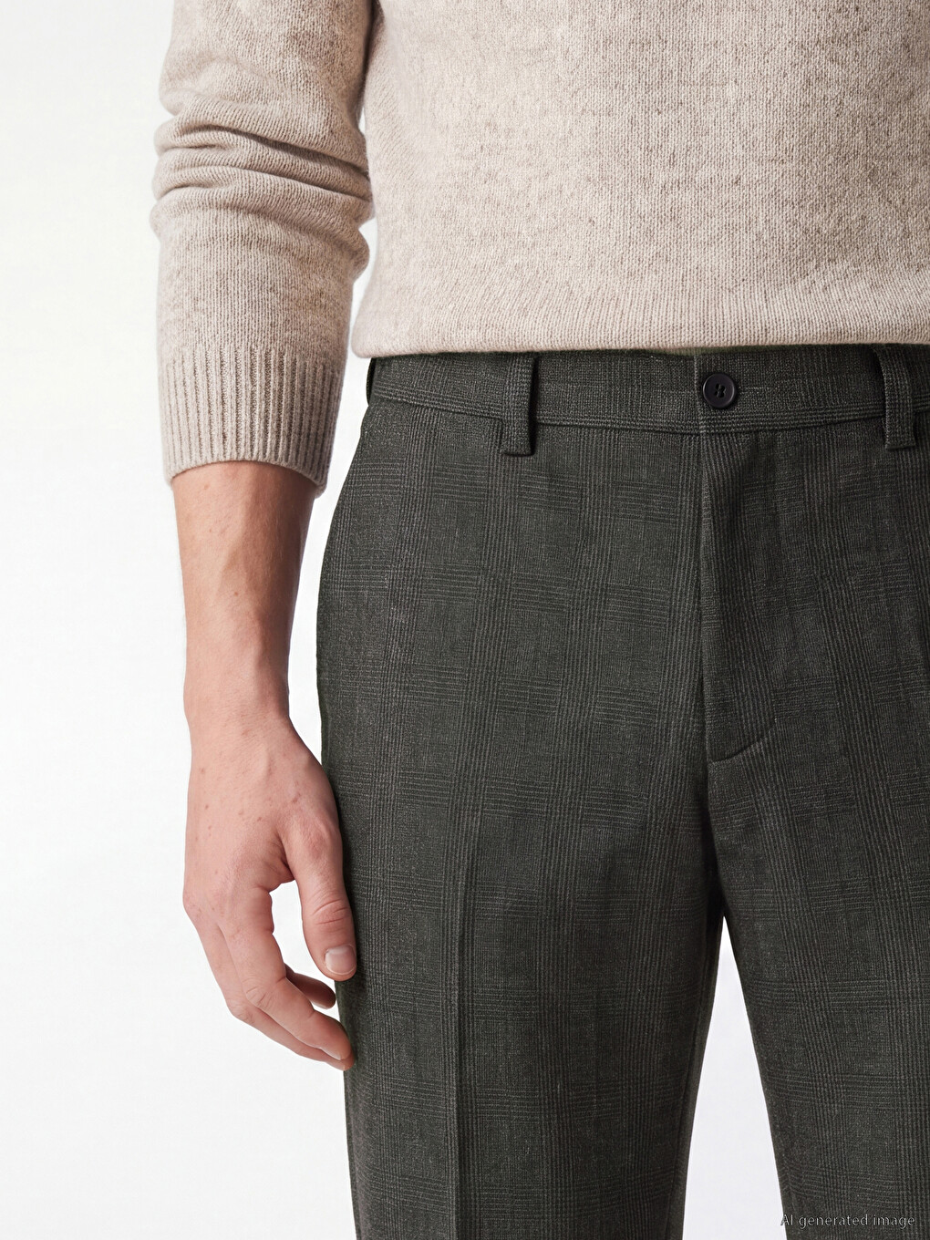 Standard Fit Polyviscose Men's Trousers-2