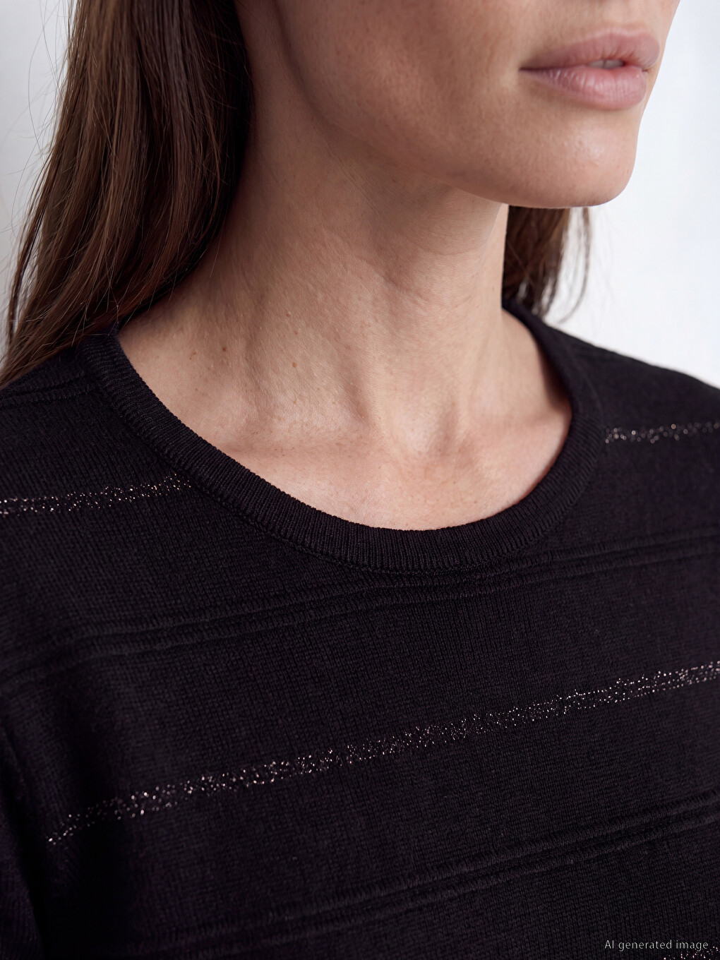 Crew Neck Striped Women's Knitwear Sweater-2