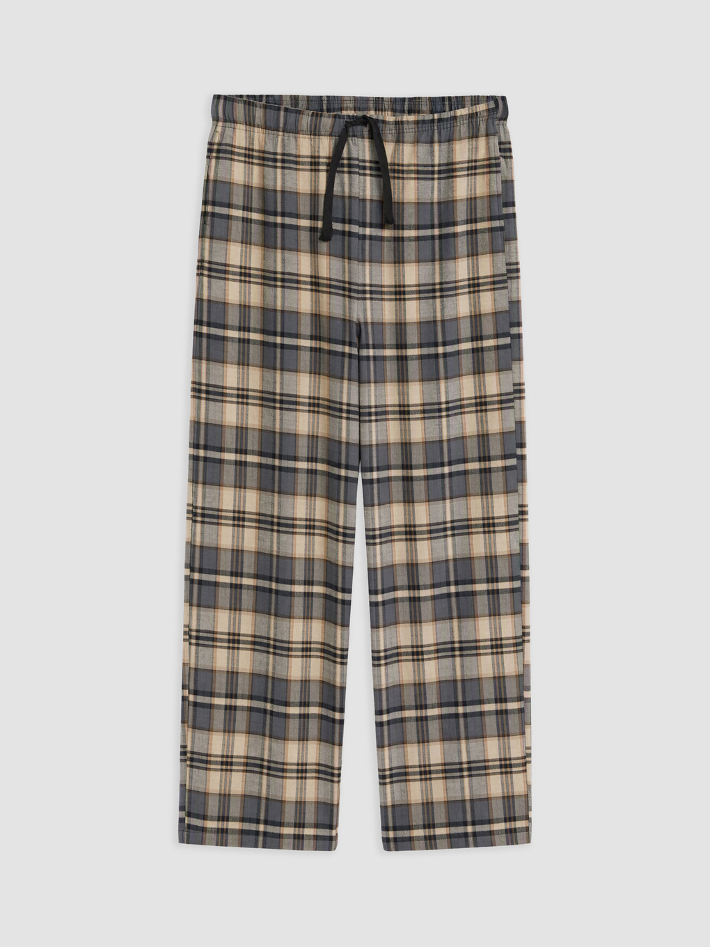 Kahverengi Standart Kalıp Ekose Erkek Pijama Alt
