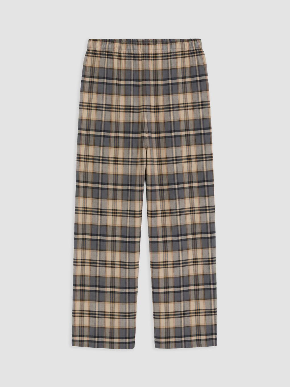 Kahverengi Standart Kalıp Ekose Erkek Pijama Alt-1