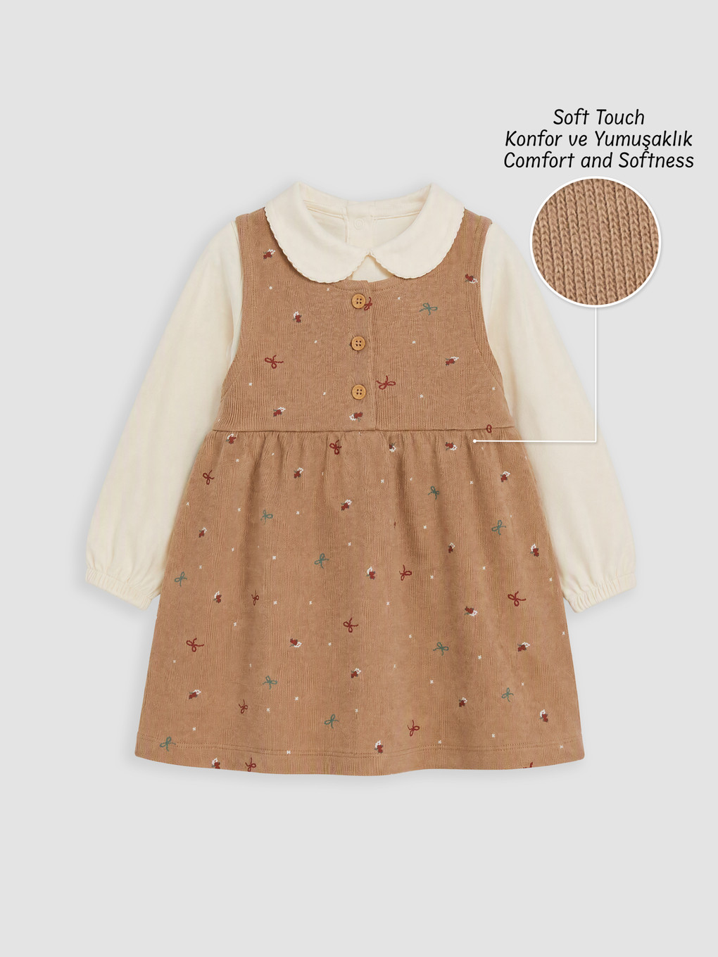 Baby Girls' Soft Touch Dress And T-shirt-1