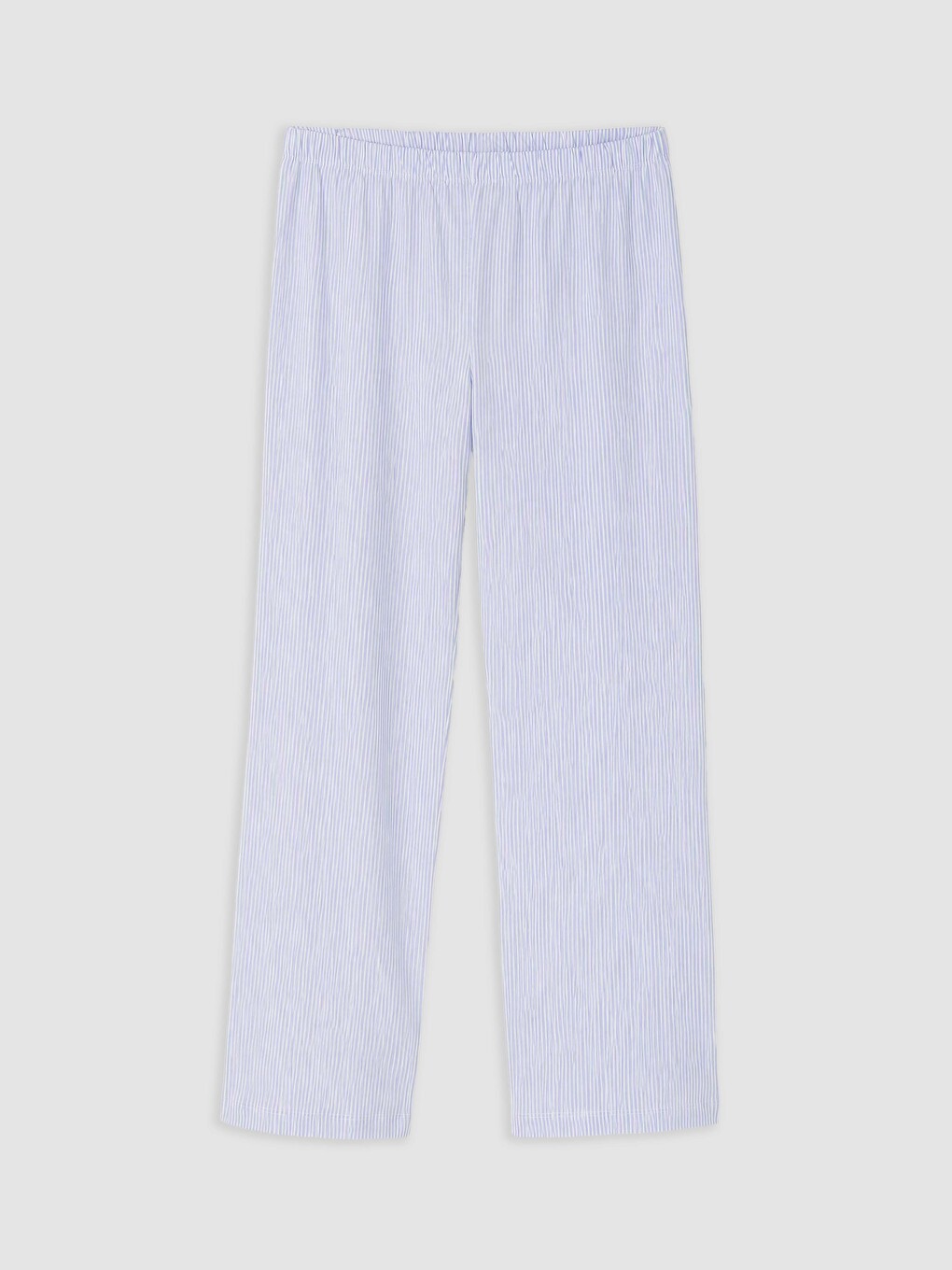 Mavi Beli Lastikli Çizgili Kadın Pijama Alt