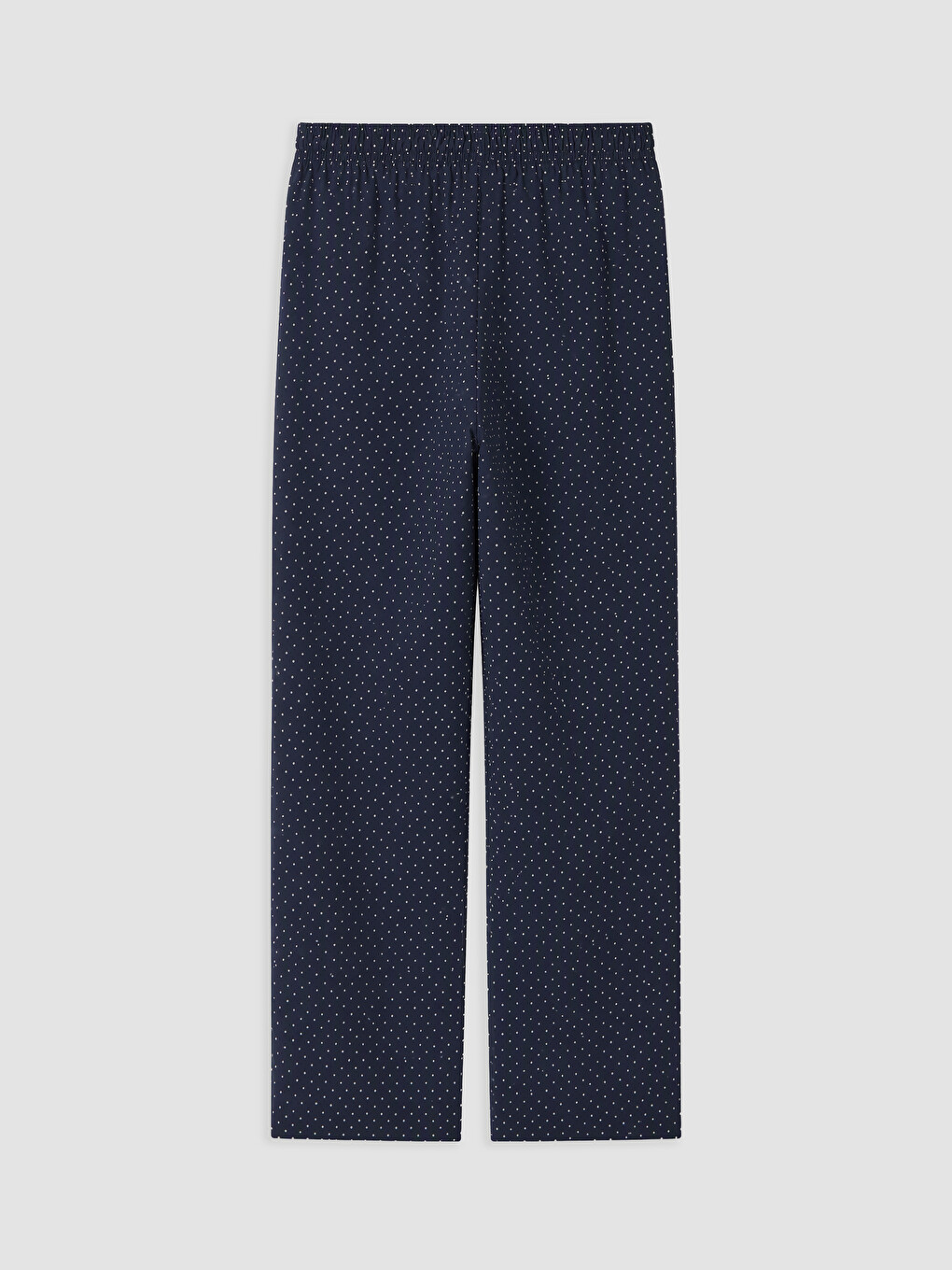 Lacivert Bisiklet Yaka Puantiyeli Kadın Pijama Takımı-4