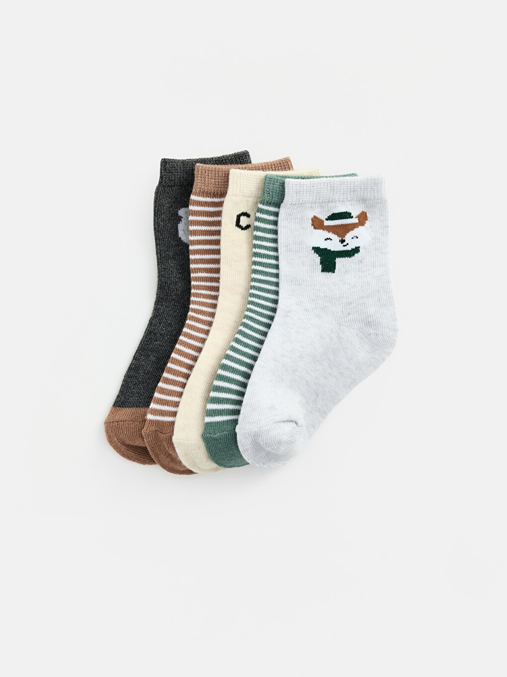 Patterned Baby Boys' Ankle Socks 5 Pack