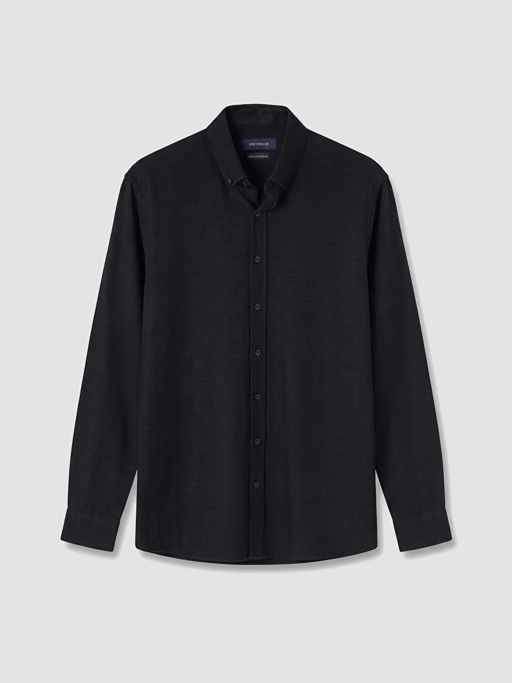 Siyah Regular Fit Armürlü Erkek Gömlek