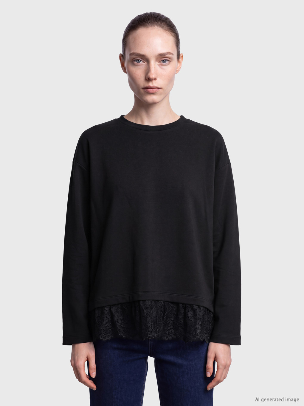 Woman Black Sweatshirt