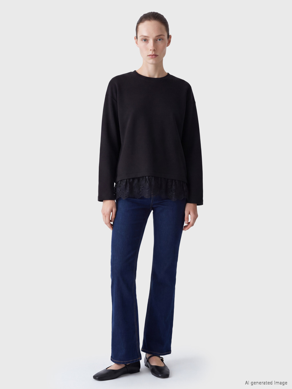 Woman Black Sweatshirt-1