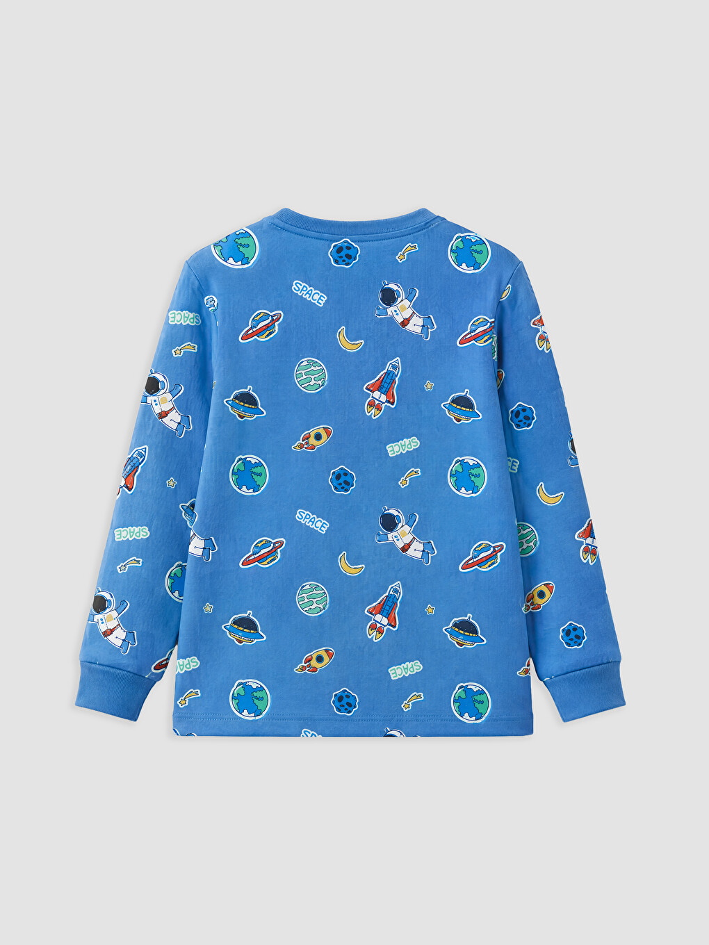 Mavi Bisiklet Yaka Baskılı Erkek Çocuk Pijama Takımı-2