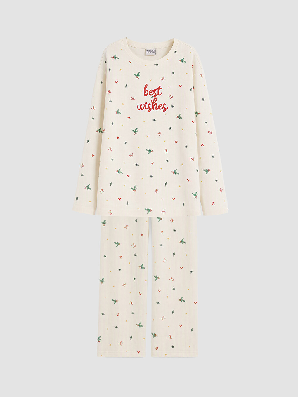 Crew Neck Girls' Pyjamas Set