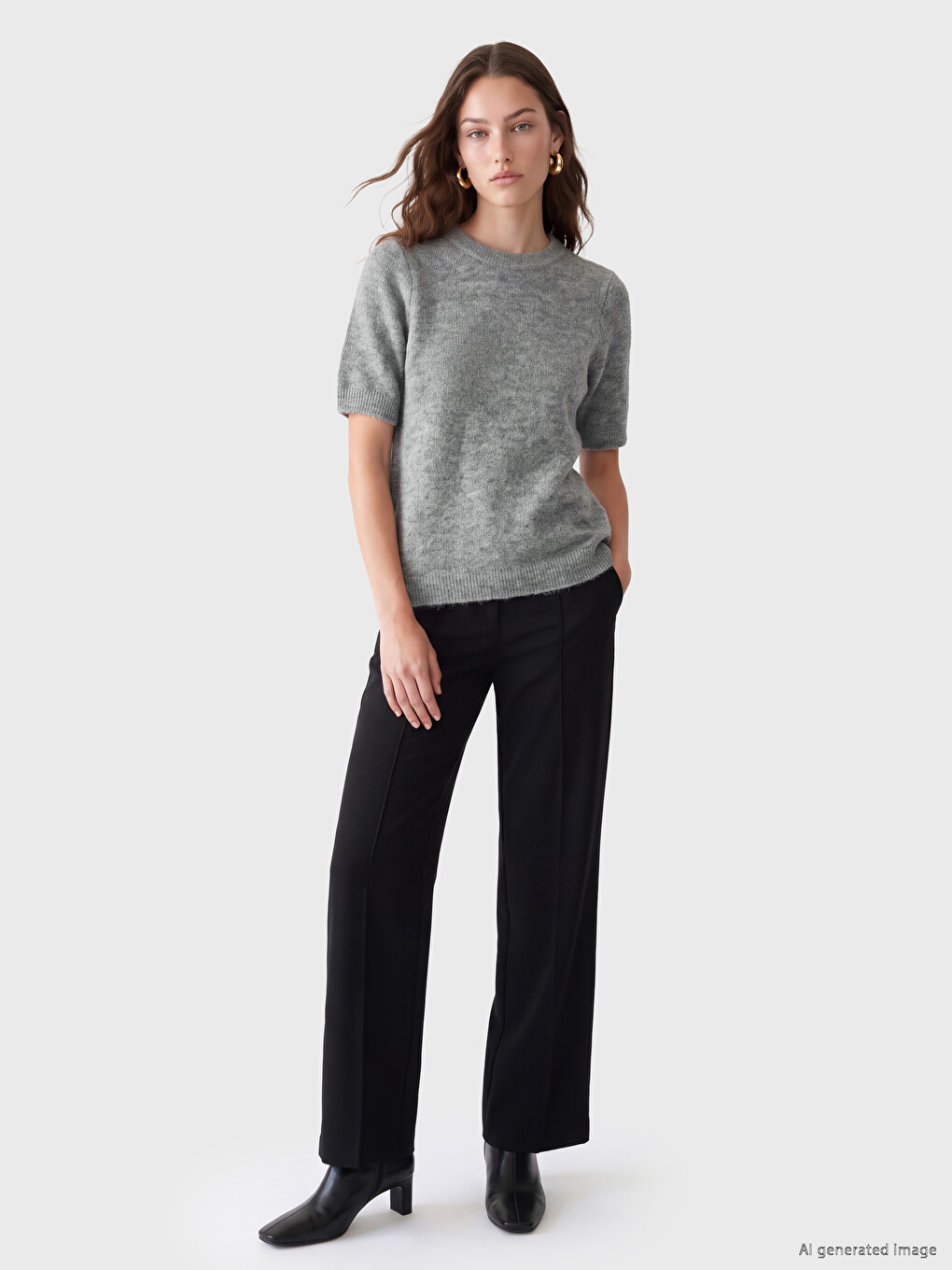 Crew Neck Women's Knitwear Sweater