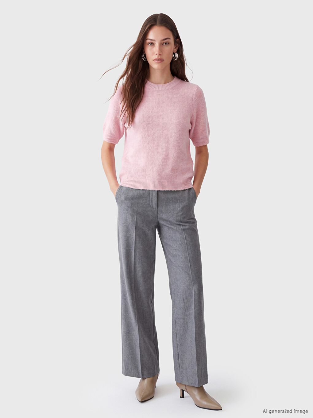 Crew Neck Women's Knitwear Sweater