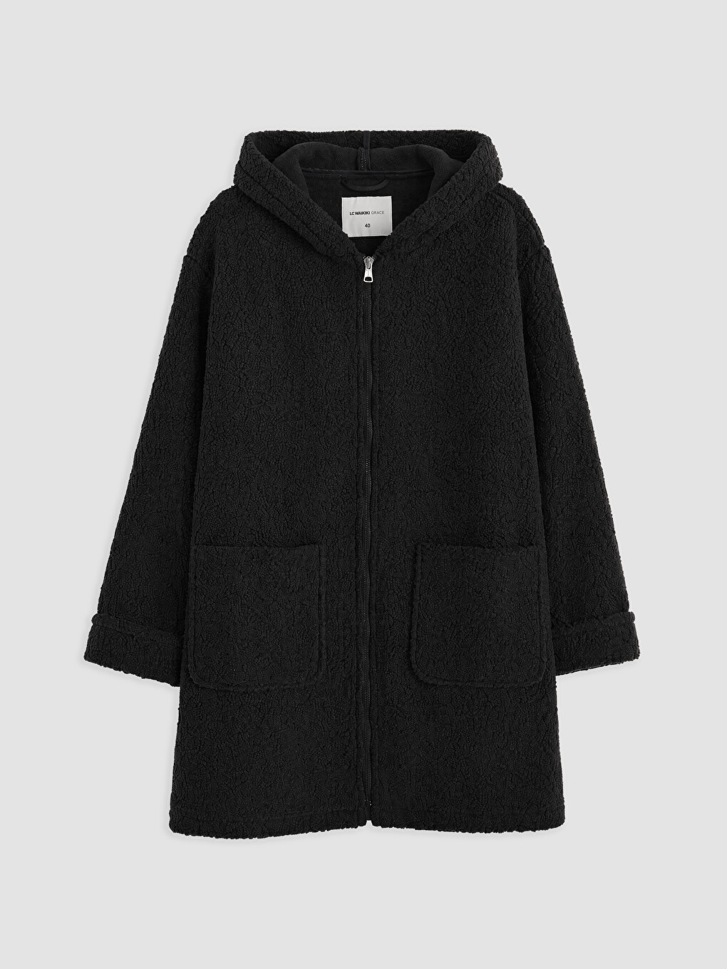 Hooded Women's Curl Overcoat-5