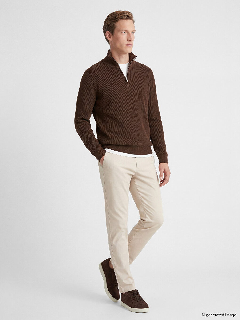 Mock Neck Men's Knitwear Sweater-1