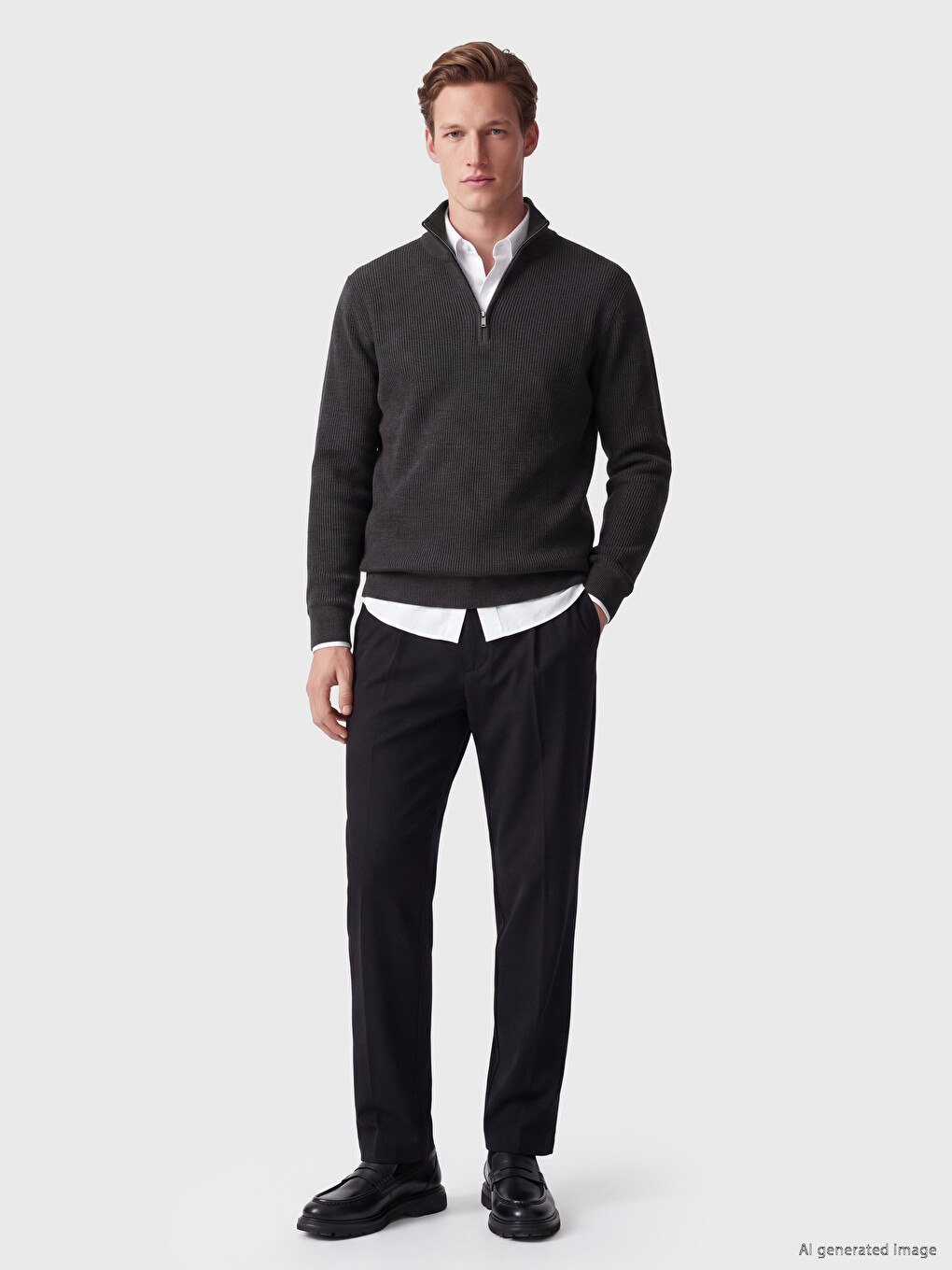 Mock Neck Men's Knitwear Sweater-1