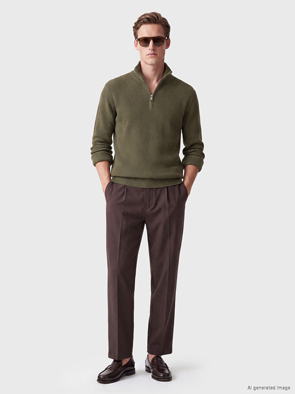 Mock Neck Men's Knitwear Sweater-1